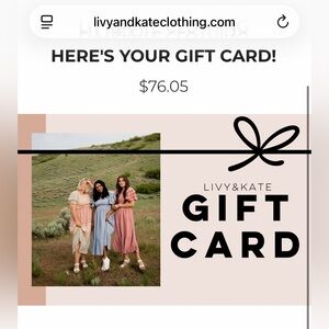 Livy & Kate store credit gift card $76.05